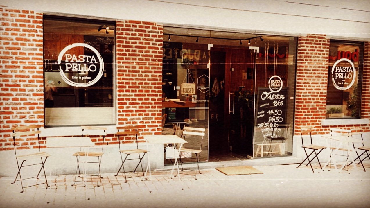 La façade de Pasta Pello, rue de Bruxelles à Nivelles